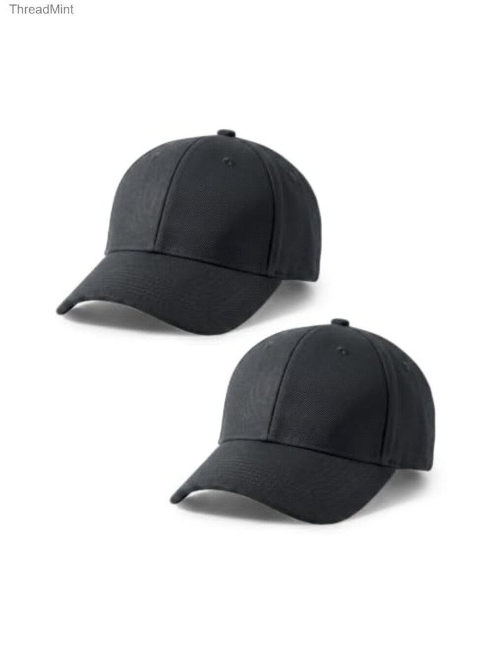 Structured Baseball Cap Adjustable Snapback Ball Caps 2-Pack Polyester